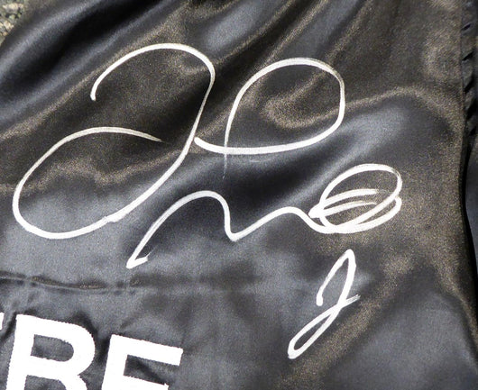 Floyd Mayweather Jr. Autographed Black Boxing Trunks Beckett BAS Stock #159668