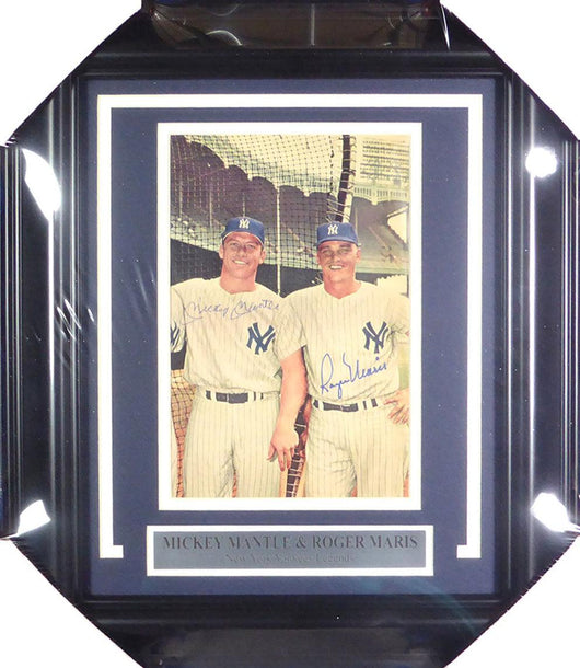 Mickey Mantle & Roger Maris Autographed Framed 7x10 Magazine Page Photo New York Yankees Beckett BAS #A74177