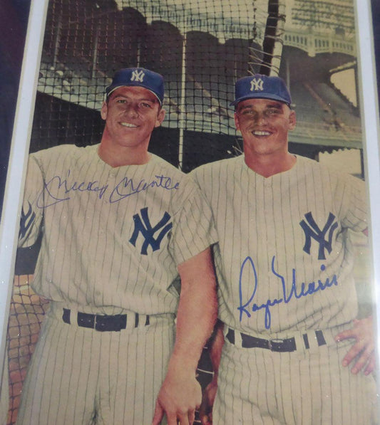 Mickey Mantle & Roger Maris Autographed Framed 7x10 Magazine Page Photo New York Yankees Beckett BAS #A74177