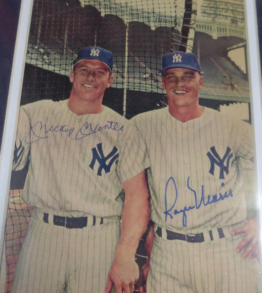 Mickey Mantle & Roger Maris Autographed Framed 7x10 Magazine Page Photo New York Yankees Beckett BAS #A74177