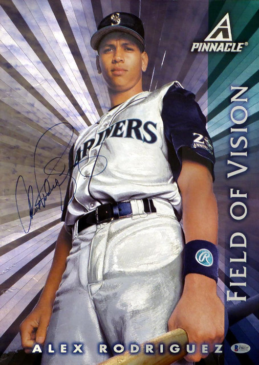 Alex Rodriguez Autographed 1997 Pinnacle Jumbo Card #182 Seattle Mariners Beckett BAS #F98227