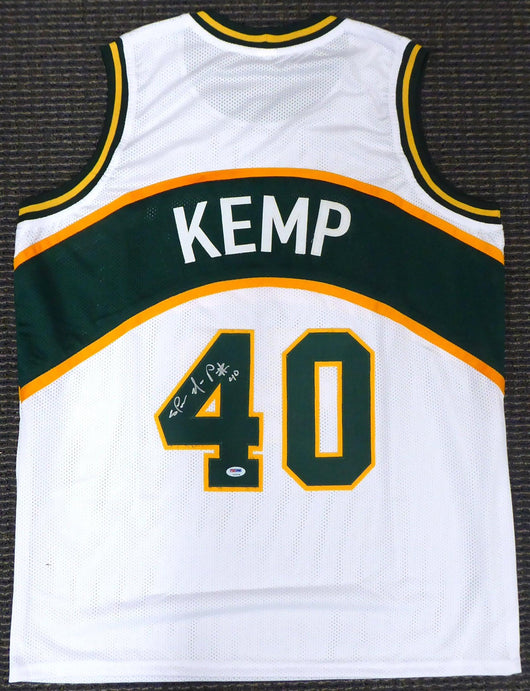 Seattle Sonics Shawn Kemp Autographed White Jersey PSA/DNA Stock #187733