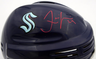 Jamie Oleksiak Autographed Seattle Kraken Blue Mini Helmet (Smudge) Fanatics Holo #B333699
