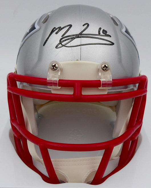 Mac Jones Autographed New England Patriots Silver Speed Mini Helmet (Bubbled) Beckett BAS #WS86380