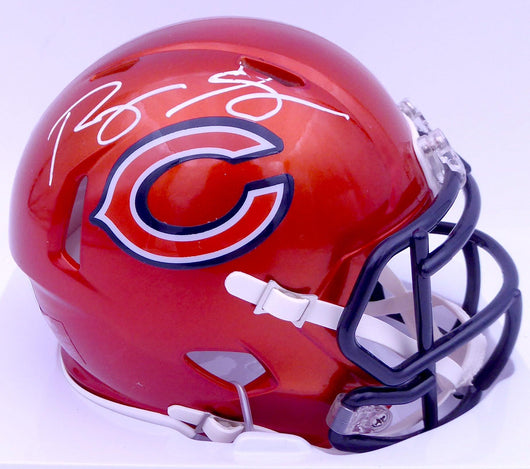Roquan Smith Autographed Chicago Bears Flash Orange Speed Mini Helmet (Bubbled) Beckett BAS #WW01073