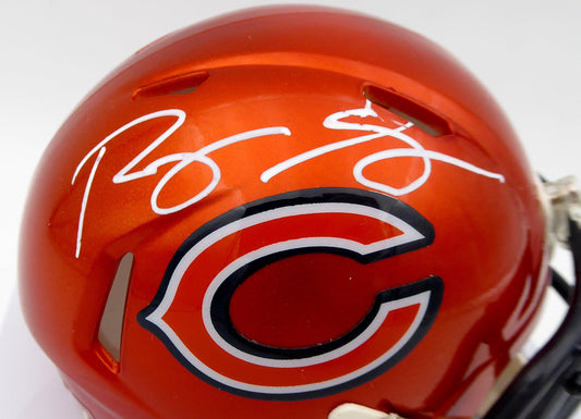 Roquan Smith Autographed Chicago Bears Flash Orange Speed Mini Helmet (Bubbled) Beckett BAS #WW01073