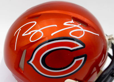 Roquan Smith Autographed Chicago Bears Flash Orange Speed Mini Helmet (Bubbled) Beckett BAS #WW01073
