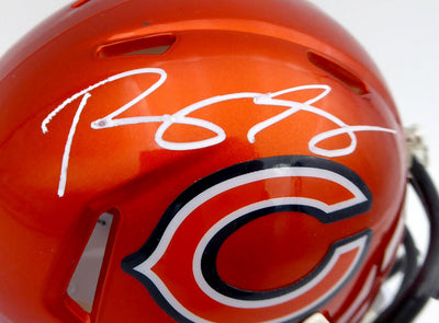 Roquan Smith Autographed Chicago Bears Flash Orange Speed Mini Helmet (Bubbled) Beckett BAS #WW01069
