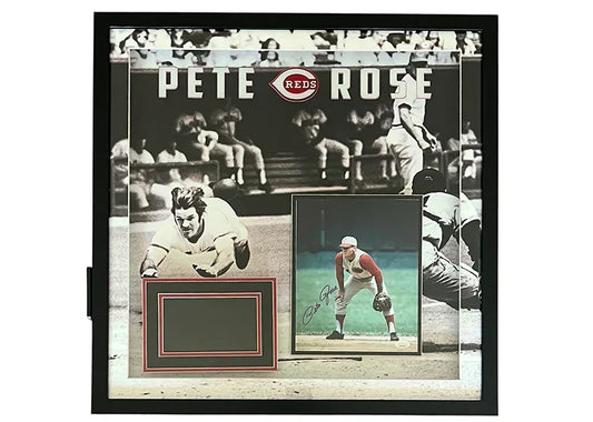 Pete Rose Signed 3D with Playable Video Framed Baseball 25x25 Photo (JSA)
