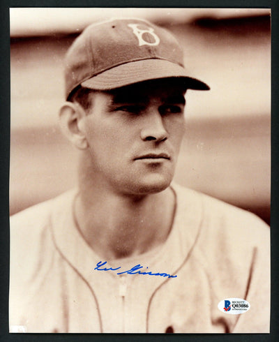 Lee Grissom Autographed 8x10 Photo Brooklyn Dodgers Beckett BAS #Q03086