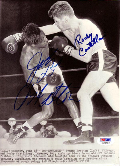 Johnny Bratton & Rocky Castellani Autographed 7x9 Photo PSA/DNA #Q95729