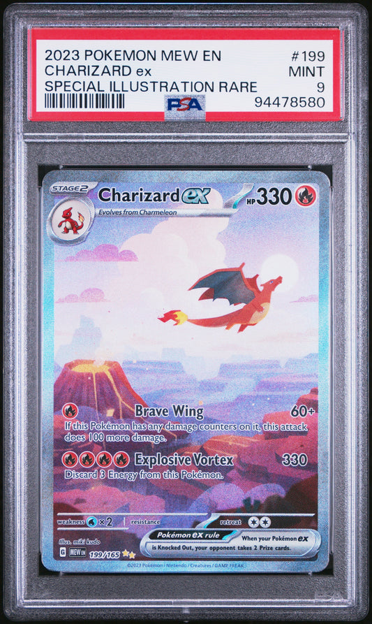 PSA (Mint 9) Charizard ex #199 SIR (Alt Art) - Pokémon Scarlet & Violet: 151 (#94478580)