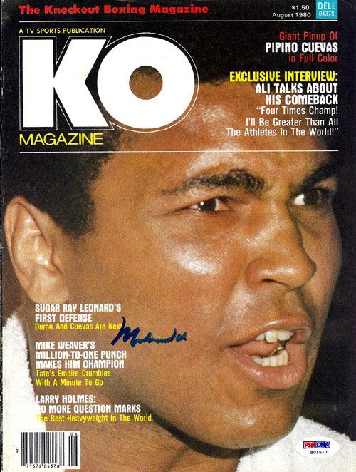 Muhammad Ali Autographed KO Boxing Magazine Cover PSA/DNA #S01617