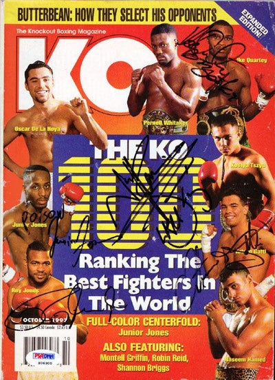 Arturo Gatti, Roy Jones Jr, Ike Quartey & Junior Jones Autographed KO Boxing Magazine PSA/DNA #S06900