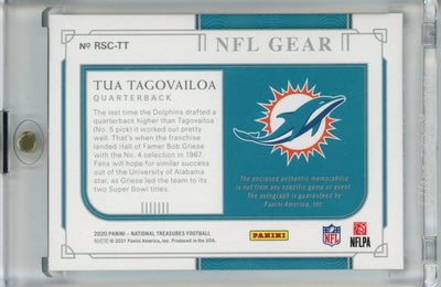 2020 Panini National Treasures Tua Tagovailoa RC NFL Gear Signature Prime /25