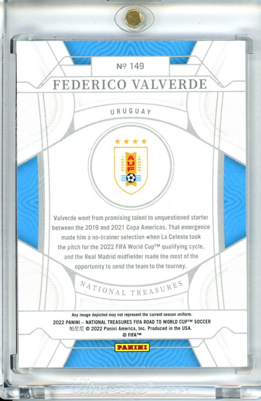 2022 Panini National Treasures World Cup Federico Valverde 1/1 Uruguay