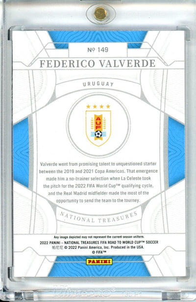 2022 Panini National Treasures World Cup Federico Valverde 1/1 Uruguay