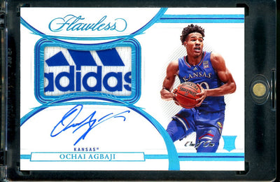 2022/23 Panini Flawless Collegiate Ochai Agbaji Rookie RPA Logo 1/1 Kansas