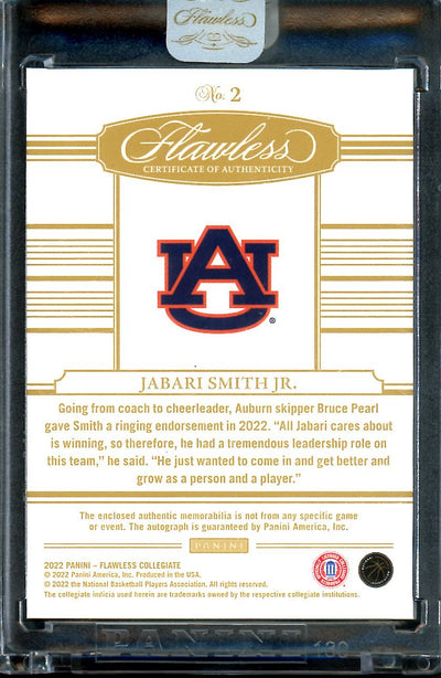 2022/23 Panini Flawless Collegiate Jabari Smith Jr. Rookie RPA 1/1 Aubrun Rockets