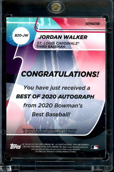 2020 Bowman's Best Jordan Walker Refractor Auto Cardinals