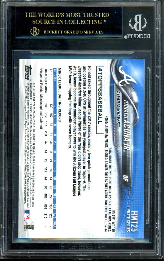 2018 Topps Chrome Update Ronald Acuna Jr. Rookie BGS 10 Black Label Braves