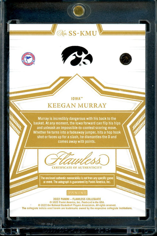 2022/23 Panini Flawless Collegitae Keegan Murray Rookie RPA Gold /10 Kings