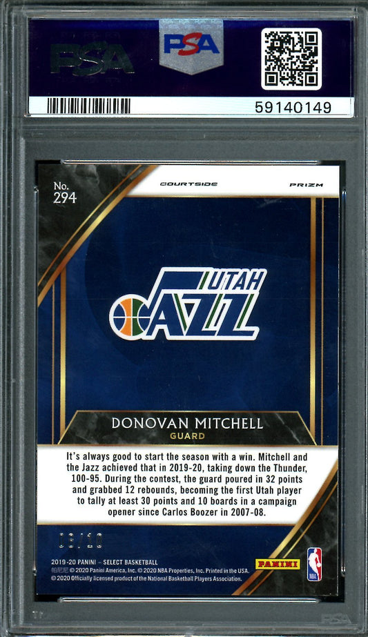 2019/20 Panini Select Donovan Mitchell Courtside Gold /10 PSA 10 Cavaliers