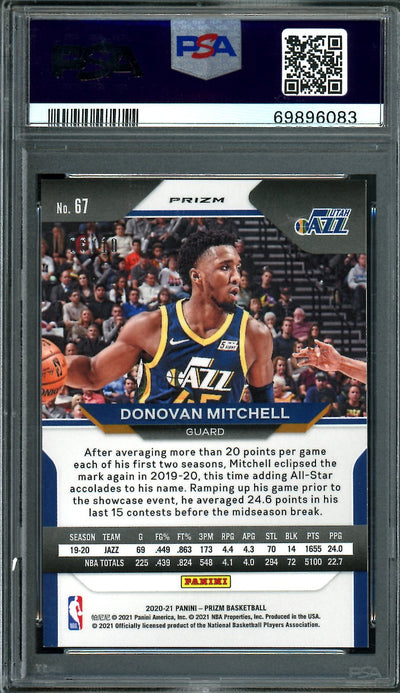 2020/21 Panini Prizm Donovan Mitchell Gold Shimmer /10 PSA 10 Cavaliers