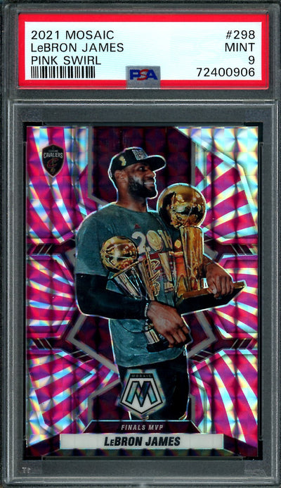 2021/22 Panini Mosaic LeBron James Finals MVP Pink Swirl /11 PSA 9 Lakers