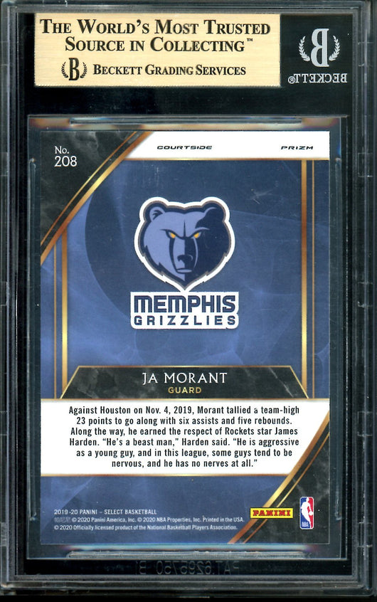 2019/20 Panini Select Ja Morant Rookie Courtside Disco BGS 9.5 Grizzlies