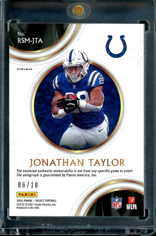 2020 Panini Select Jonathan Taylor Rookie RPA Gold /10 Colts