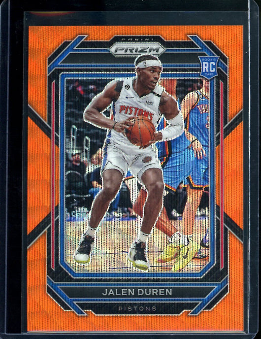2022/23 Panini Prizm Jalen Duren Rookie Orange Wave /60 Pistons
