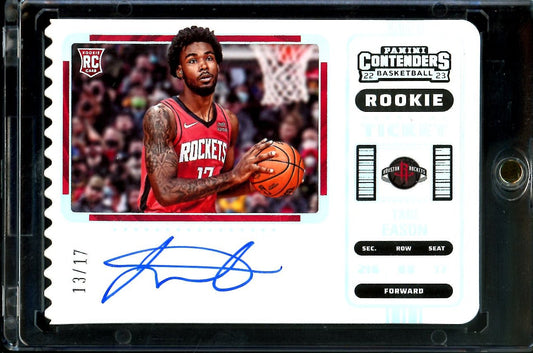2022/23 Panini Contenders Tari Eason Rookie Variation Ticket Stub Auto /17 Rockets