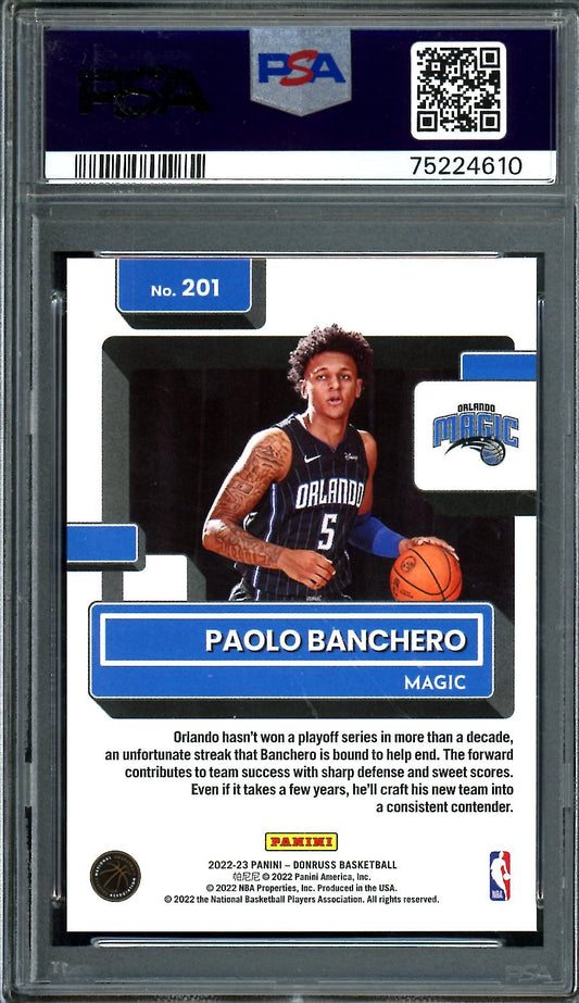 2022/23 Panini Donruss Paolo Banchero Rookie Blue Choice /49 PSA 10 Magic