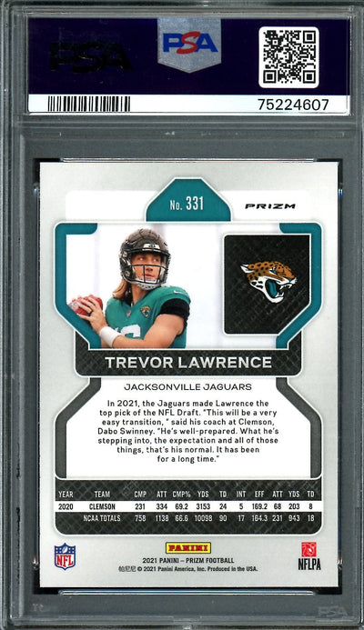 2021 Panini Prizm Trevor Lawrence Rookie Disco PSA 9 Jaguars