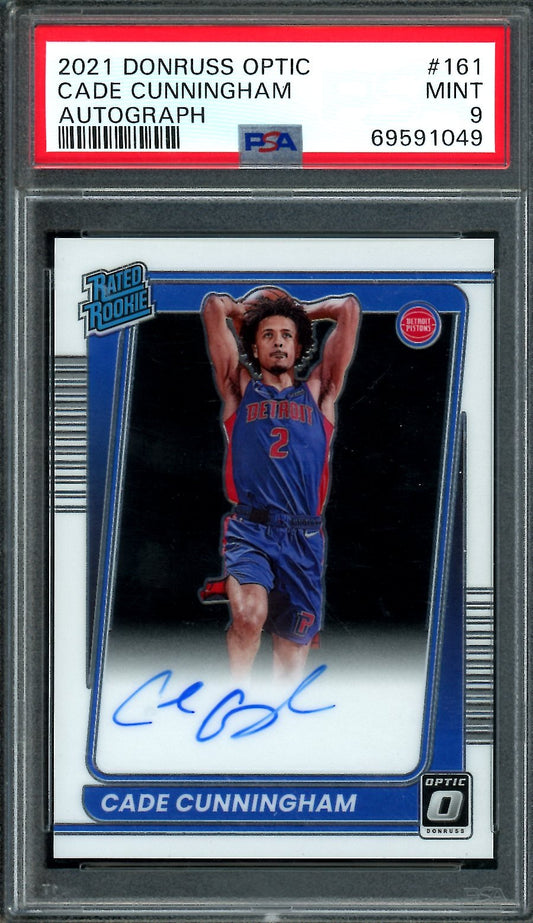 2021/22 Panini Optic Cade Cunningham Rookie Auto PSA 9 Pistons