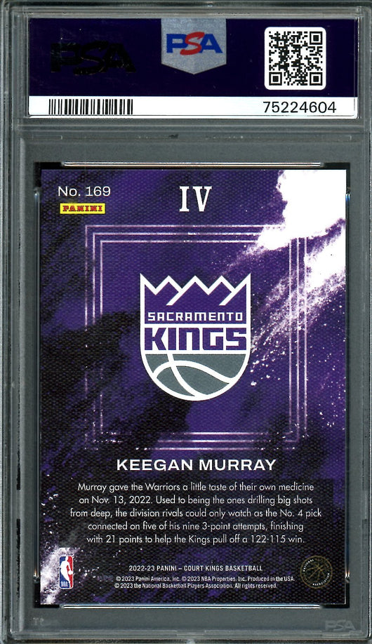 2022/23 Panini Court Kings Keegan Murray Rookie Level 4 #169 PSA 10 Kings