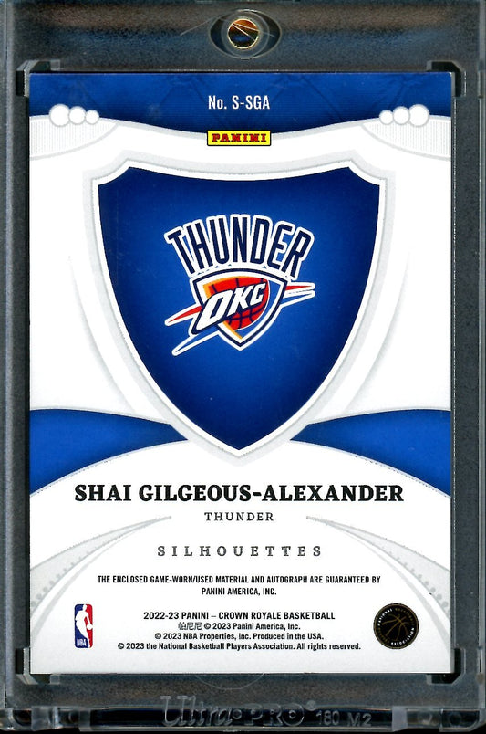 2022/23 Panini Crown Royale Shai Gilgeous-Alexander Silhouettes Patch Auto /10 Thunder