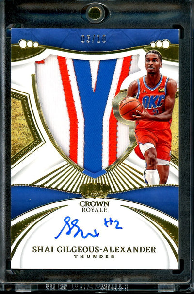 2022/23 Panini Crown Royale Shai Gilgeous-Alexander Silhouettes Patch Auto /10 Thunder