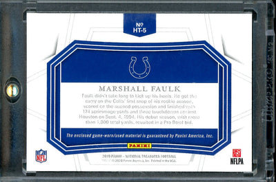 2019 Panini National Treasures Marshall Faulk Helmet Treasures Shield Patch /2 Colts
