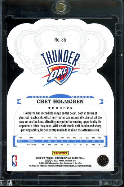 2022/23 Panini Crown Royale Chet Holmgren Rookie Gold /10 Thunder
