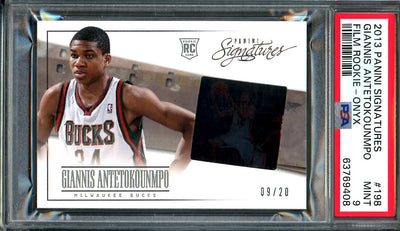 2013/14 Panini Signatures Giannis Antetokounmpo Rookie Film /20 PSA 9 Bucks