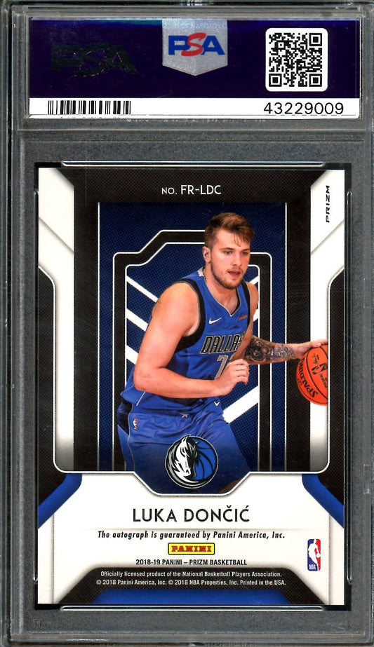 2018/19 Panini Prizm Luka Doncic Rookie Fast Break Auto PSA 10 Mavericks