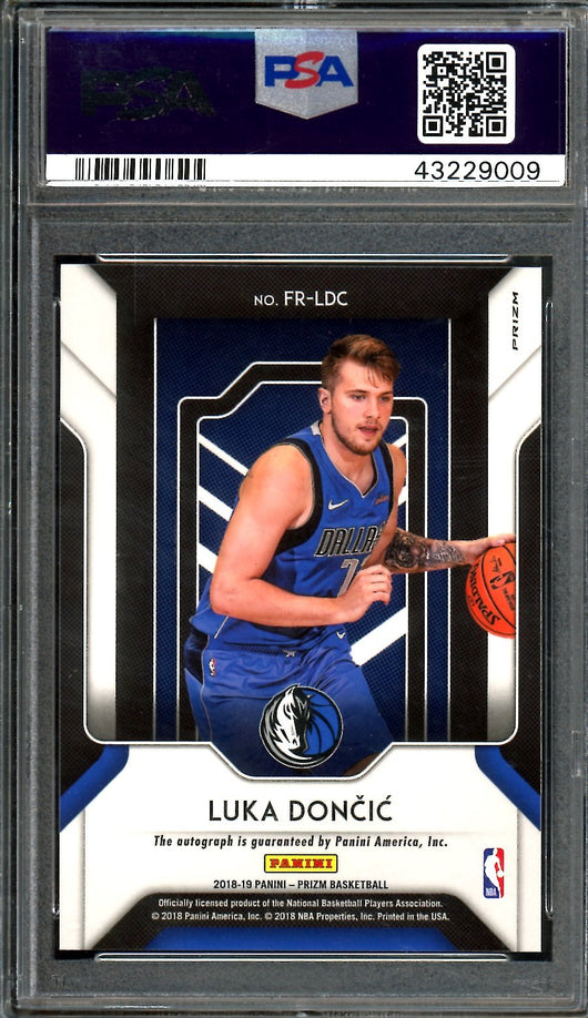 2018/19 Panini Prizm Luka Doncic Rookie Fast Break Auto PSA 10 Mavericks