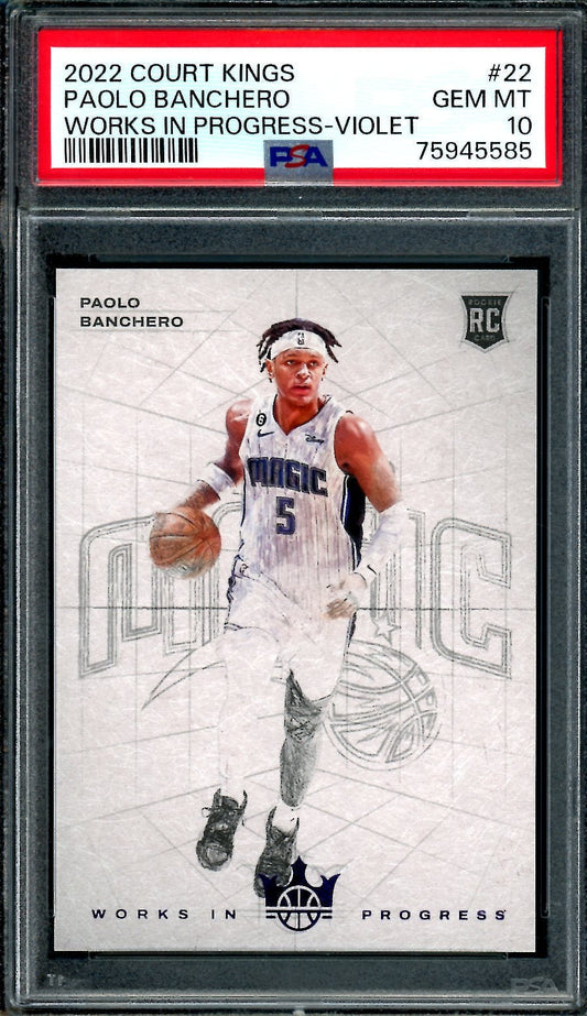 2022/23 Panini Court Kings Paolo Banchero Rookie Works in Progress /49 PSA 10 Magic