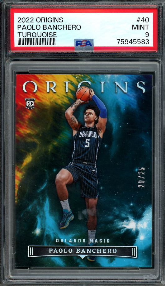2022/23 Panini Origins Paolo Banchero Rookie Turquoise /25 PSA 9 Magic