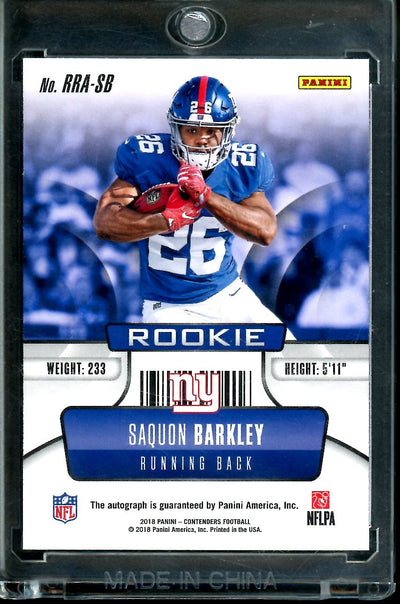 2020 Panini Contenders Saquon Barkley Rookie Roundup Auto Gold /10 Giants