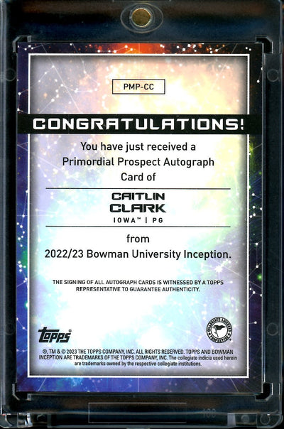 2023 Bowman Inception Caitlin Clark Auto /99 Iowa
