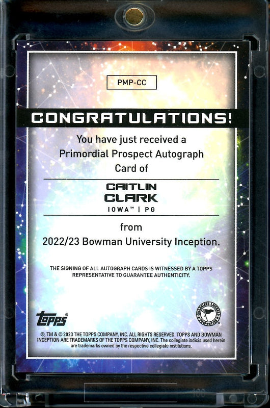 2023 Bowman Inception Caitlin Clark Auto /99 Iowa