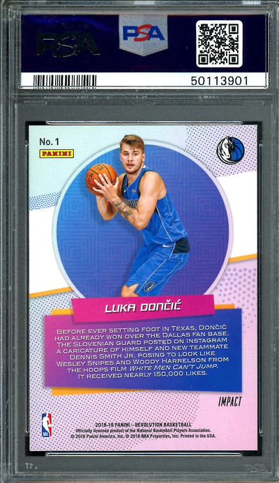 2018/19 Panini Revolution Luka Doncic Rookie Revolution PSA 10 Mavericks